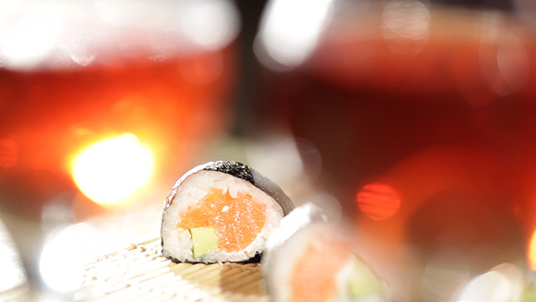 Sushi Rolls And Plum Wine Sushi Rolls And Plum Wine