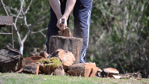 Man Splitting Logs 2 Man Splitting Logs 2