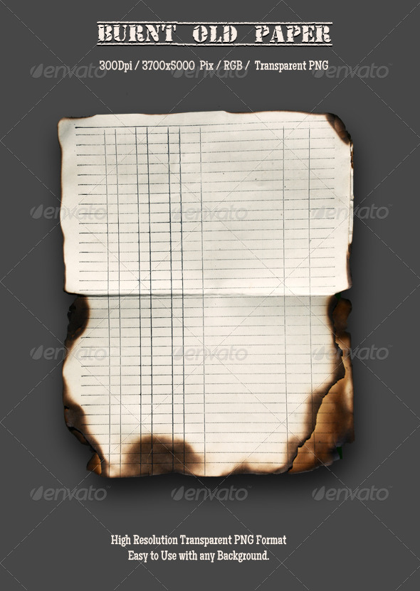 Burnt Old Paper 12 - Miscellaneous Isolated Objects