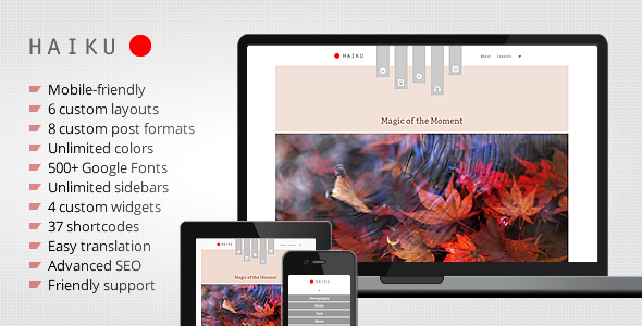 Haiku - Portfolio and Blogging WordPress Theme