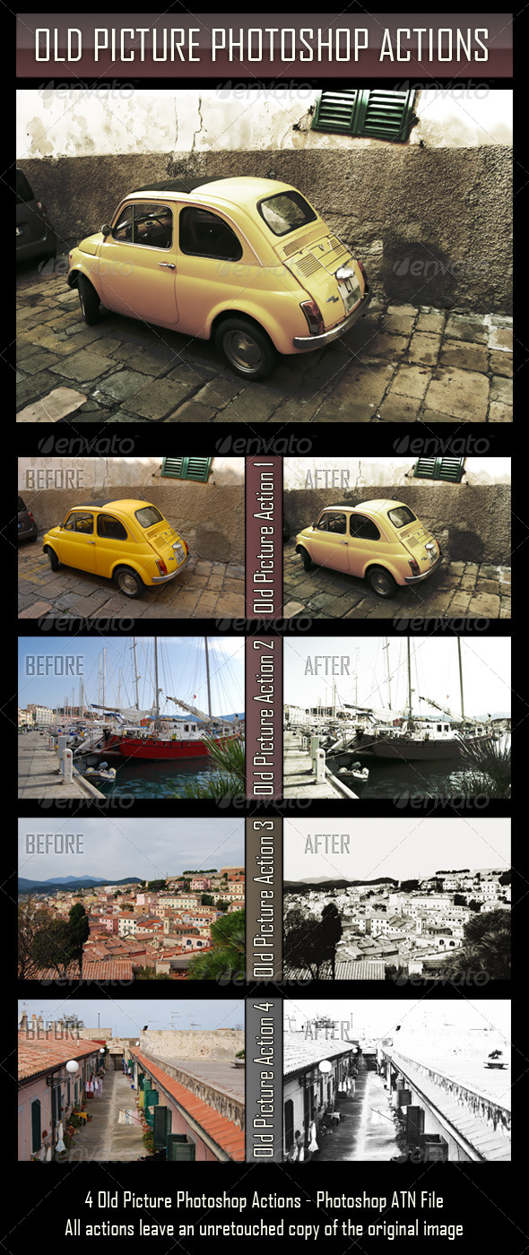 Old Picture Photoshop Actions - Photo Effects Actions