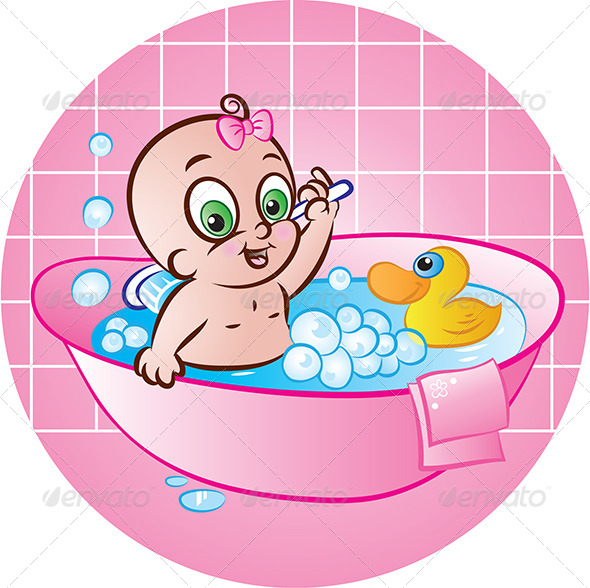 Happy Baby Girl in Tub Happy Baby Girl in Tub