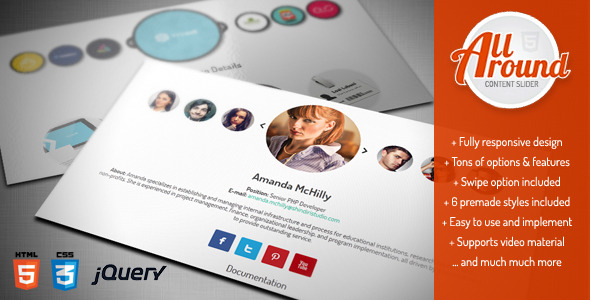 All Around - Responsive jQuery Content Slider / Carousel, Creative and Fun Sliding Plugin