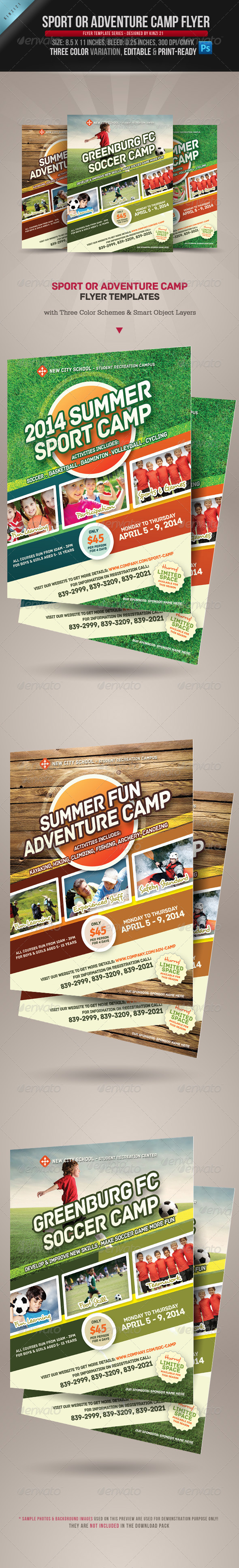 Sport or Adventure Camp Flyers | GraphicRiver