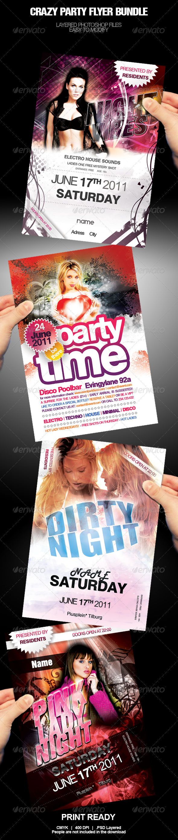 Crazy Party Flyer Bundle Crazy Party Flyer Bundle