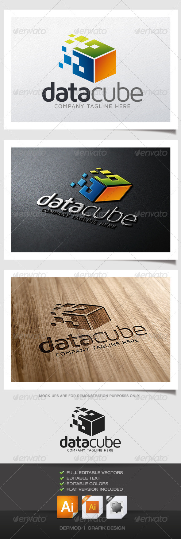 Data Cube Logo - Abstract Logo Templates