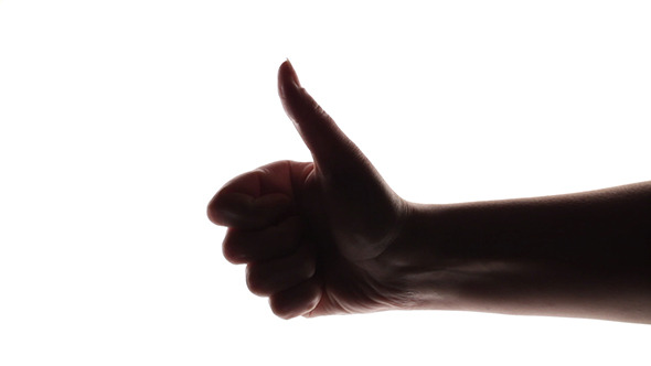 Silhouette Of A Woman s Hand Giving Thumb Up Silhouette Of A Woman s Hand Giving Thumb Up