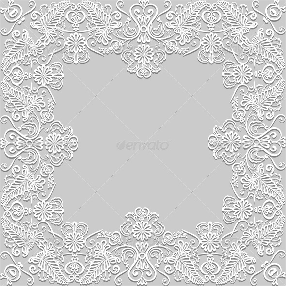 White Floral Paper Lace Frame White Floral Paper Lace Frame