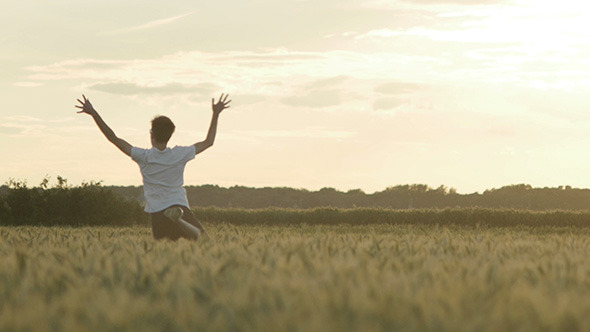 Men Running Through Wheat Field 3 Men Running Through Wheat Field 3