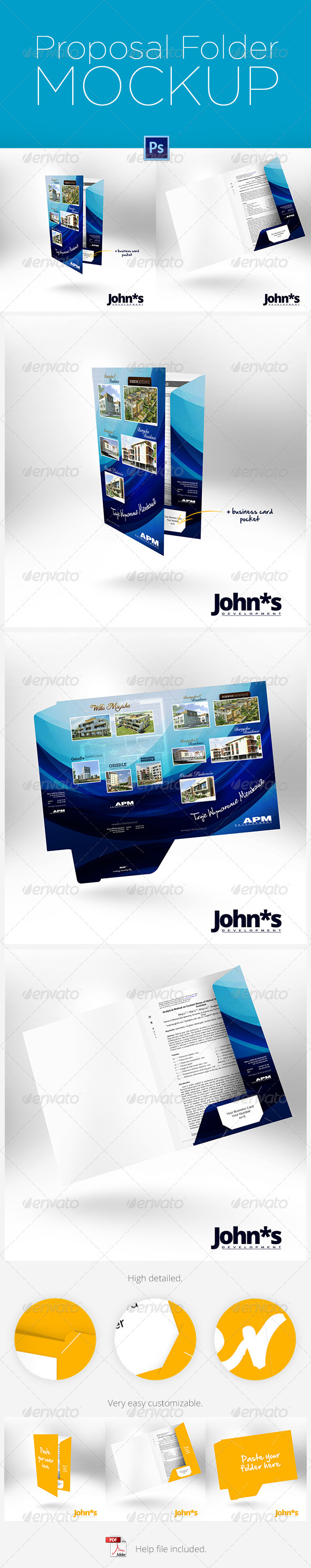 Proposal Paper Folder Mockup - Stationery Print