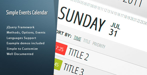 Simple Events Calendar JS Simple Events Calendar JS