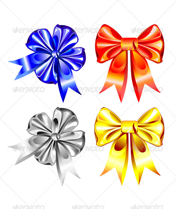 Vector set of shiny ribbon bows Vector set of shiny ribbon bows
