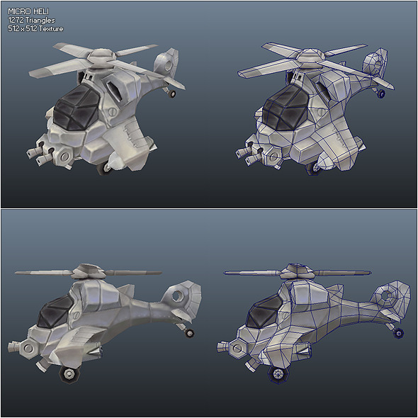Low Poly Micro Heli - 3DOcean Item for Sale