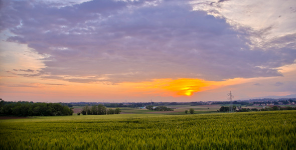 Summer Sunset Over Fields Summer Sunset Over Fields