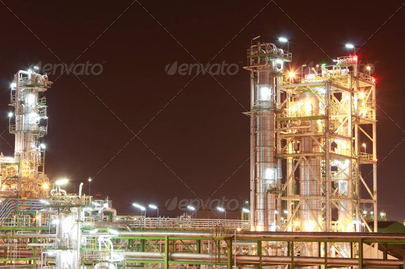 Chemical plant in night time
