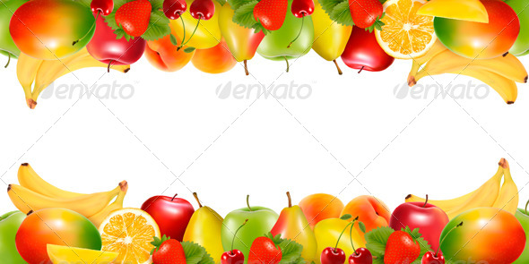 Two Borders Made of Fruit Vector Two Borders Made of Fruit Vector