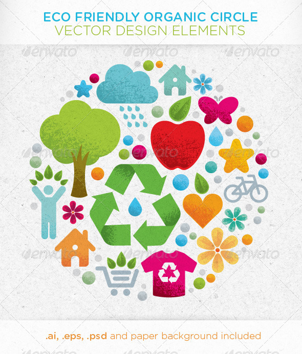 Eco Friendly Organic Circle Vector Design Elements - Organic objects Objects