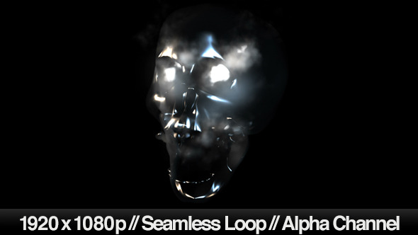 Haunted Smoking Skull Floating in the Darkness Haunted Smoking Skull Floating in the Darkness