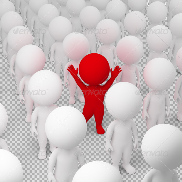3D small people segregate 3D small people segregate