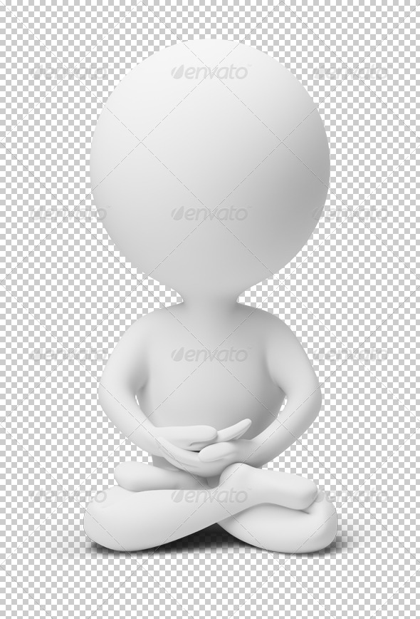 3D small people meditation 3D small people meditation