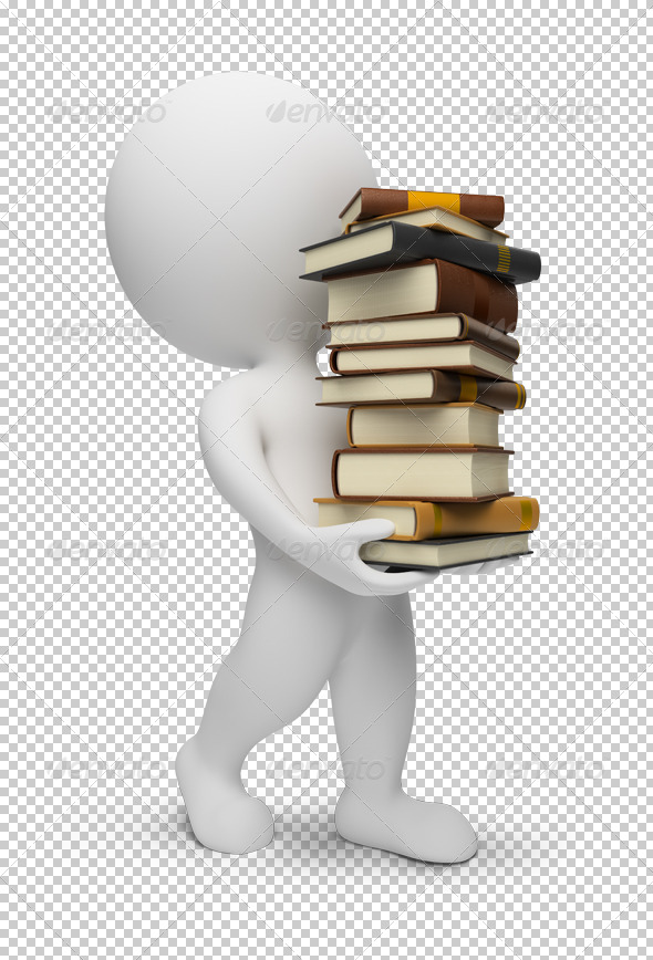 3D small people carrying the books 3D small people carrying the books