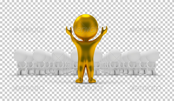 3D small people worship an idol 3D small people worship an idol