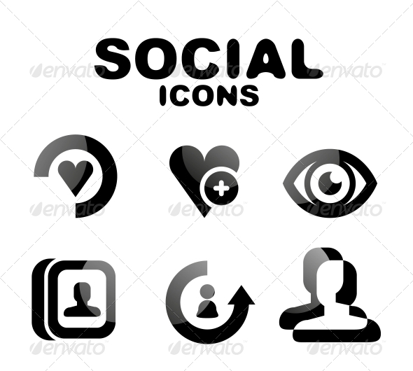Black Glossy Social Icon Set Black Glossy Social Icon Set