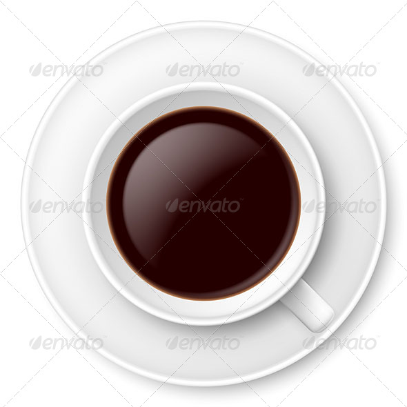 White Mug of Coffee and Saucer White Mug of Coffee and Saucer