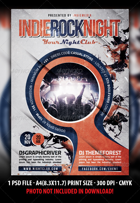 Indie Rock Festival Concert Flyer Poster Indie Rock Festival Concert Flyer Poster