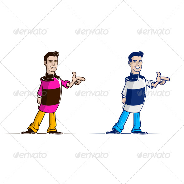 Set of Cheerful Vector Characters Set of Cheerful Vector Characters