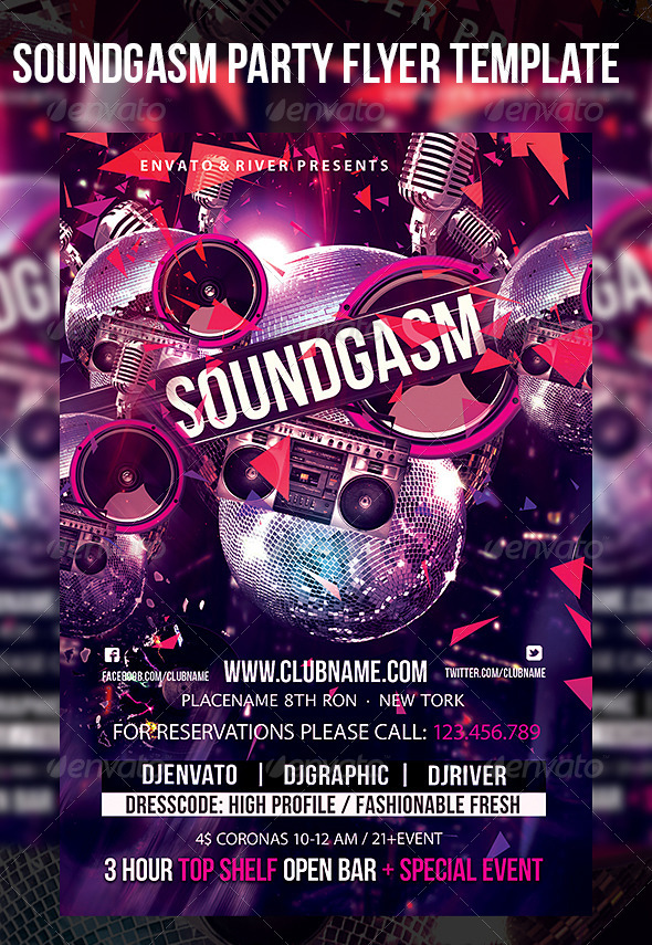 Soundgasm Party Flyer Template - Events Flyers