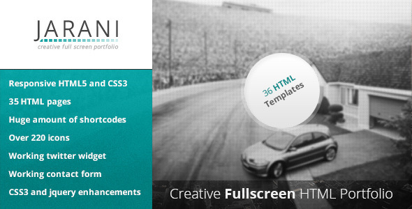 Jarani - Creative Full Screen Portfolio HTML
