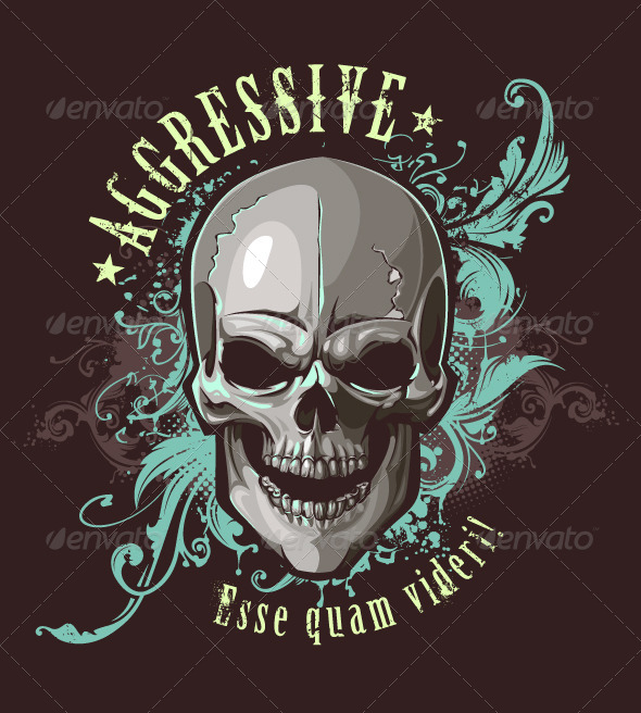 Grunge Image with Skull - Vectors