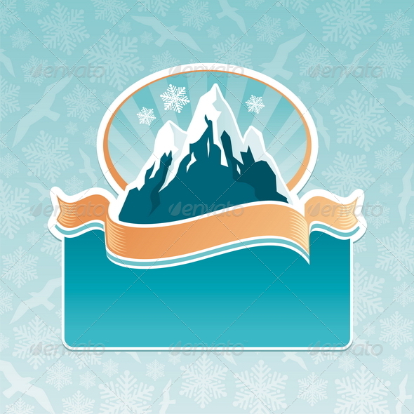 Mountains Landmark Emblem Mountains Landmark Emblem