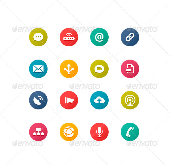 Flat Communication Icons GraphicRiver