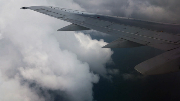 View From Window Of a Jet Plane Wing View From Window Of a Jet Plane Wing