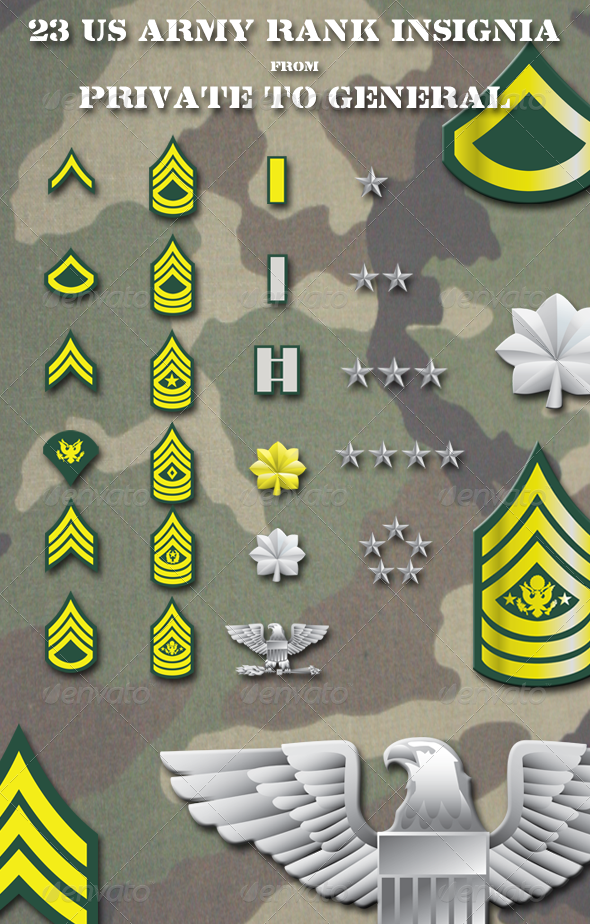 Us Army Rank Insignia Graphicriver