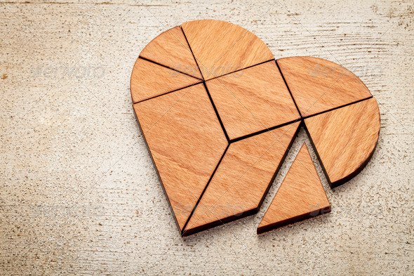 heart tangram - Stock Photo - Images