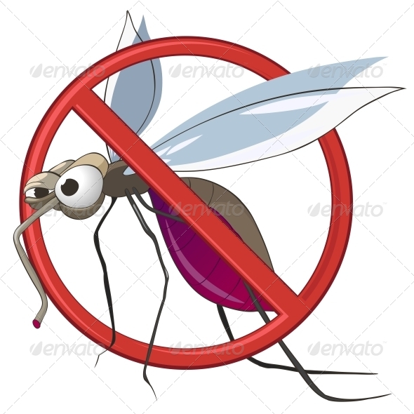 Cartoon STOP Mosquito Cartoon STOP Mosquito