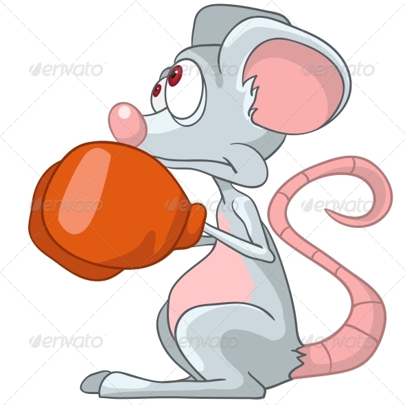 Cartoon Character Mouse Boxer