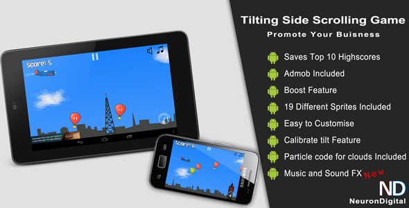 Tilting Side Scrolling Game - Promote Any Business - CodeCanyon Item for Sale