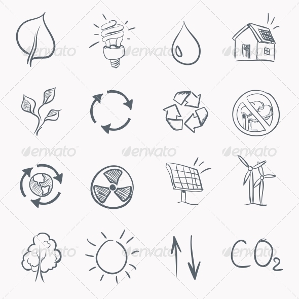 Eco Sketch Icon Set Eco Sketch Icon Set