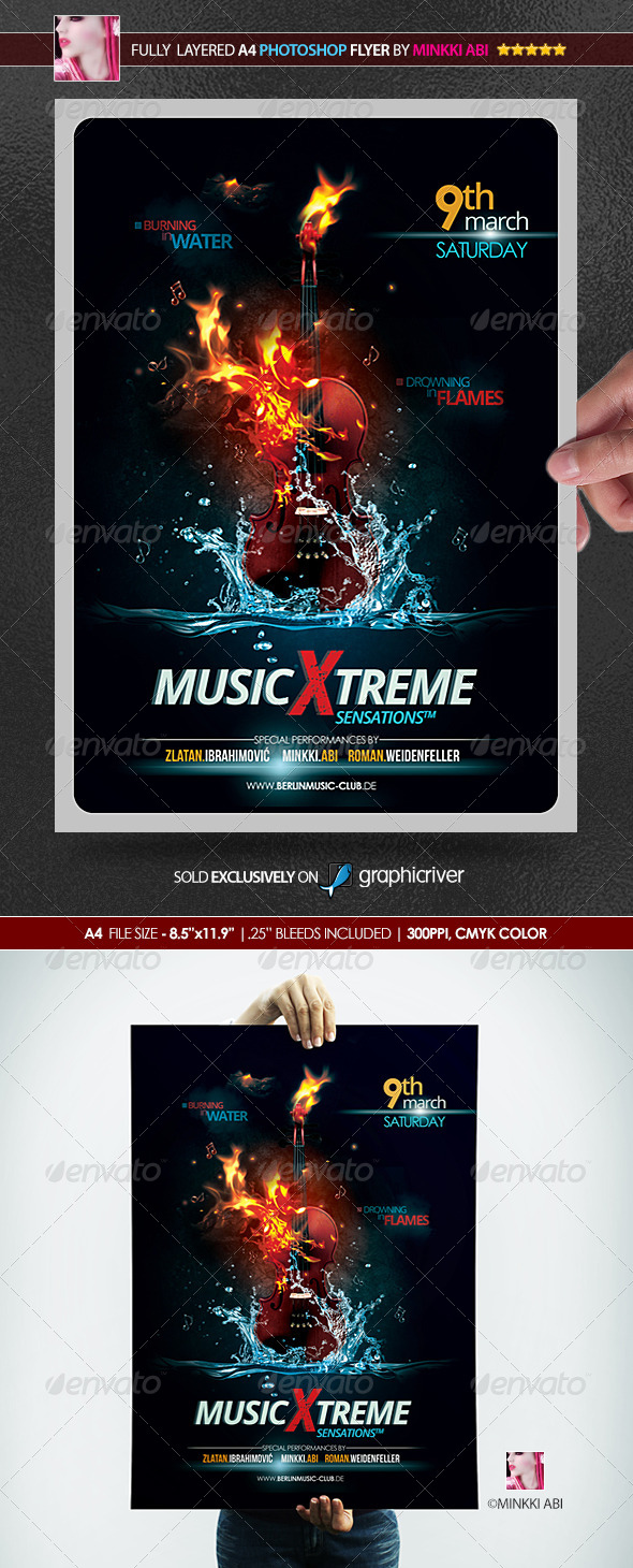 Music Xtreme Sensations Poster/Flyer - Flyers Print Templates