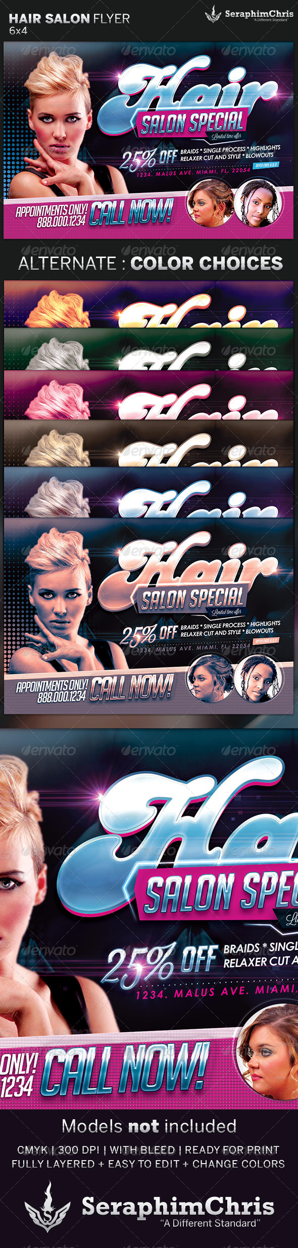 Hair and Beauty Salon Flyer Template