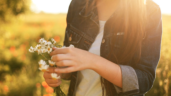 Girl With Flowers Girl With Flowers