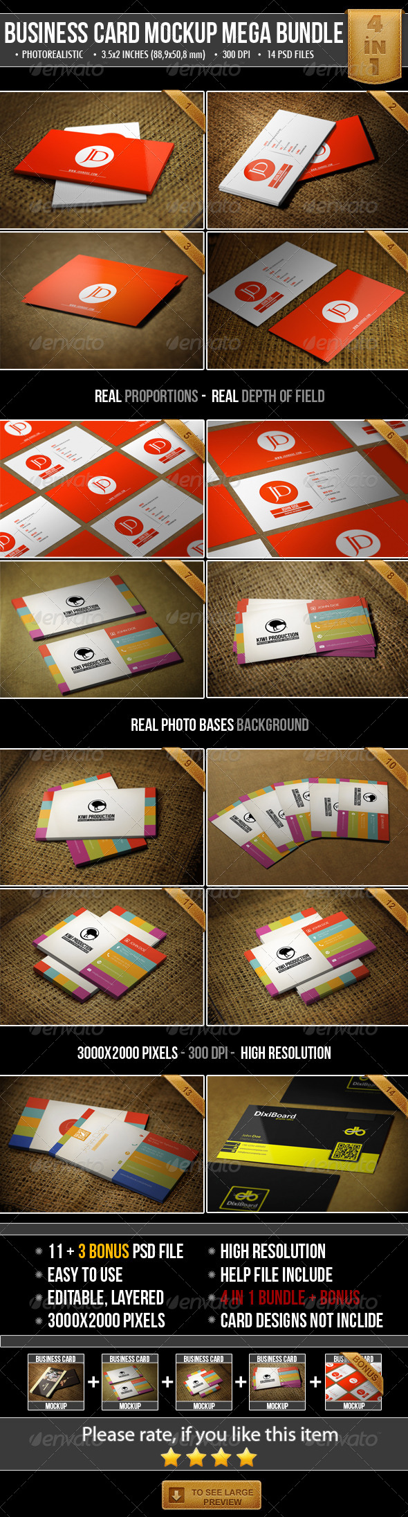 Realistic Business Card Mock-Up Bundle Realistic Business Card Mock-Up Bundle
