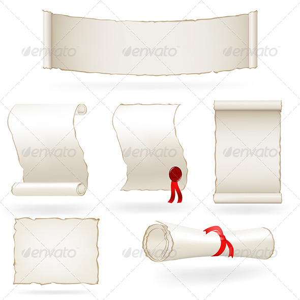 Set of Old Paper Scrolls Set of Old Paper Scrolls