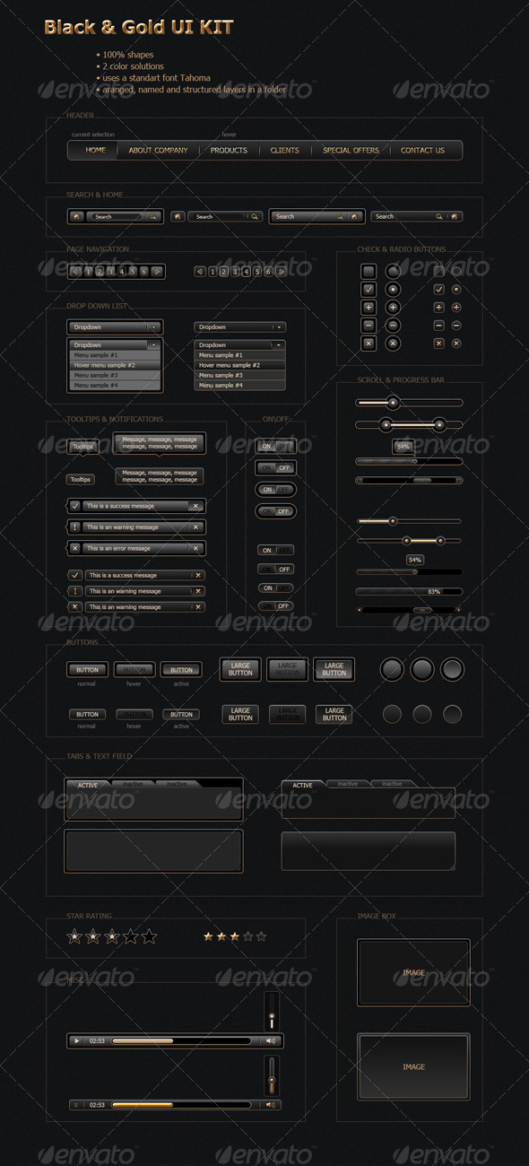 Black&Gold UI Kit Black&Gold UI Kit