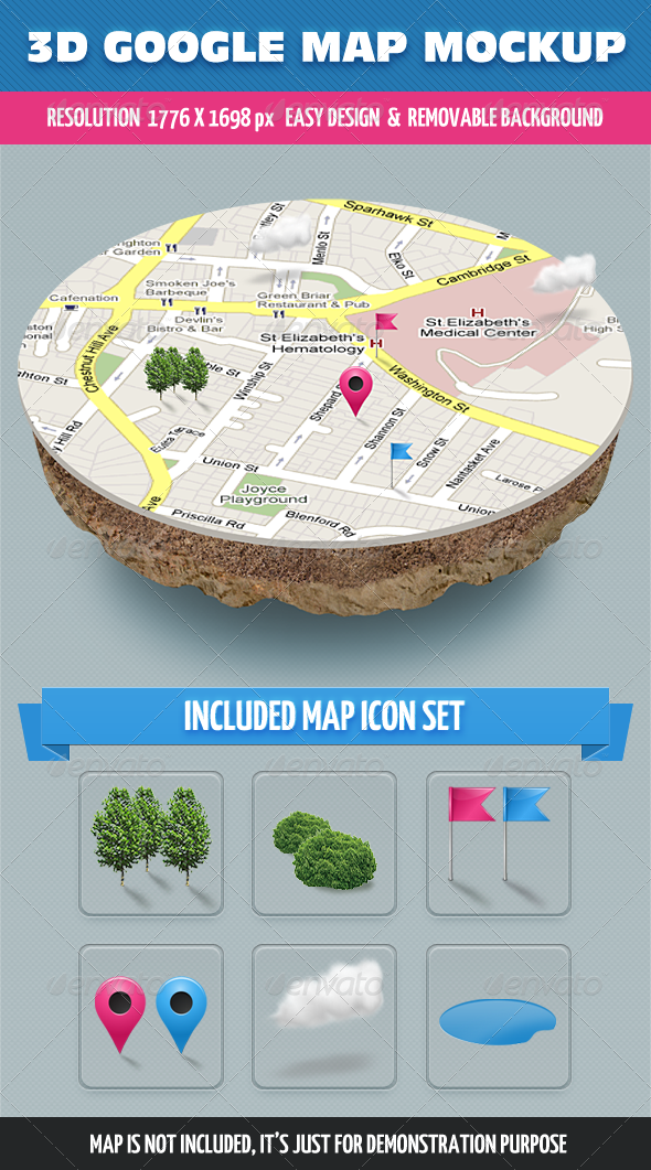 3d mockup map Mockup Map   3D GraphicRiver