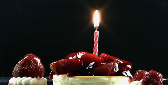 Fruit Cake and Birthday Candle Fruit Cake and Birthday Candle